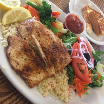 Red Apple Cafe - Cajun fish over rice plate ! - Breakfast & Brunch Near Me - Watsonville, California