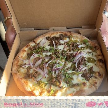 Bagel + Slice Pizza Shop - Carne Asada Pizza - Bagels Near Me - Los Angeles, California Bagel + Slice Pizza Shop - Carne Asada Pizza - Bagels Near Me - Los Angeles, California