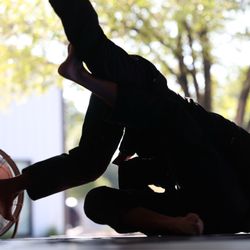 Elevate Jiu Jitsu Academy - Sweet sweep during photo shoot at Elevate