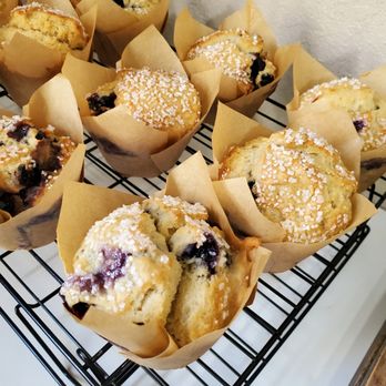 Fertile Beans - blueberry muffins on a cooling rack - Coffee & Tea Near Me - Fertile, Iowa Fertile Beans - blueberry muffins on a cooling rack - Coffee & Tea Near Me - Fertile, Iowa