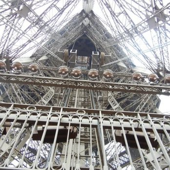 Eiffel Tower, Paris France - Looking up inside the lower level of the structure. - Landmarks & Historical Buildings Near Me - Paris Eiffel Tower, Paris France - Looking up inside the lower level of the structure. - Landmarks & Historical Buildings Near Me - Paris
