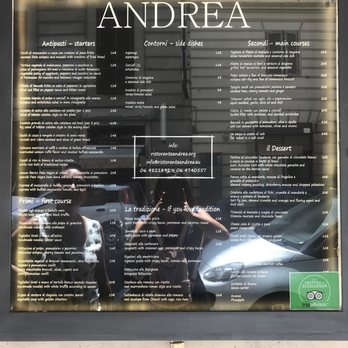 Ristorante Andrea - Menu - Italian Near Me - Rome, RM