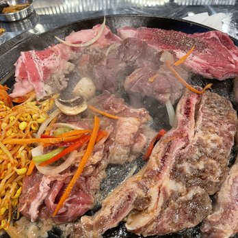 Honey Pig BBQ - The Beef combo! Very good! - Korean Near Me - Houston, Texas
