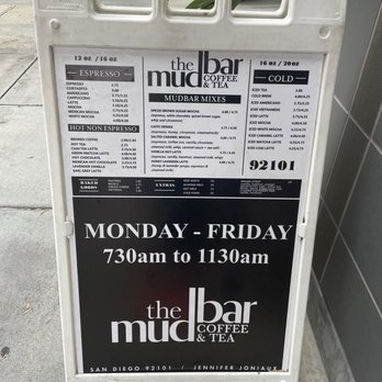 The Mudbar - Easy menu! - Coffee & Tea Near Me - San Diego, California