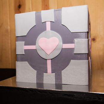 Chubby Cheek Cakes - Portal Companion Cube wedding cake! - Desserts Near Me