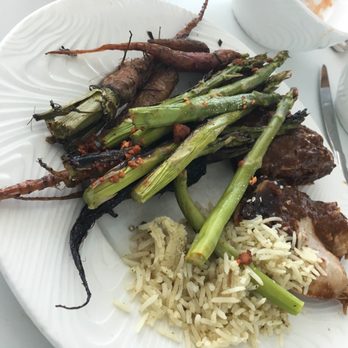 The Centurion Lounge - Roasted carrots asparagus chicken mole salad - Airport Lounges Near Me - Dallas, Texas