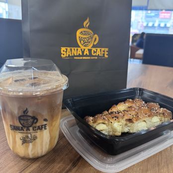 Sana'a Cafe - Saana latte and honeycomb - Coffee & Tea Near Me - Sacramento, California