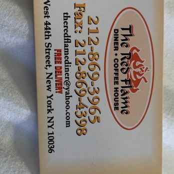 The Red Flame - Restaurant Card - American Near Me - New York, New York