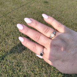 Tina gave me opalescent nails  "Halley Beiber nails" "glazed donut nails. " envy nail salon.