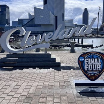 Cleveland Script Sign - North Coast Harbor - Public Art Near Me - Cleveland, Ohio Cleveland Script Sign - North Coast Harbor - Public Art Near Me - Cleveland, Ohio