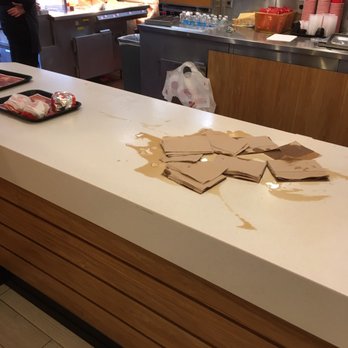 Wendy's - Mess that a server tried to clean up, gave up on and then failed to wash his hands before he started handling people's food. - Fast Food Near Me - Sturbridge, Massachusetts Wendy's - Mess that a server tried to clean up, gave up on and then failed to wash his hands before he started handling people's food. - Fast Food Near Me - Sturbridge, Massachusetts