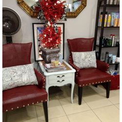 Studio 5 Salon - Hair dryer and seat for waiting.