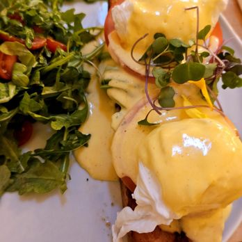 Eggy’s Neighborhood Kitchen - Cal Bene with salad - Breakfast & Brunch Near Me - Berkeley, California Eggy’s Neighborhood Kitchen - Cal Bene with salad - Breakfast & Brunch Near Me - Berkeley, California