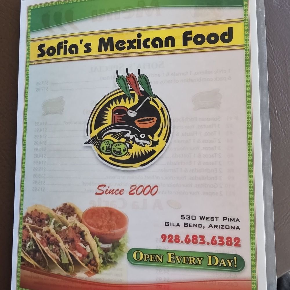Sofia's Mexican Food - Menu - Mexican Near Me - Gila Bend, Arizona