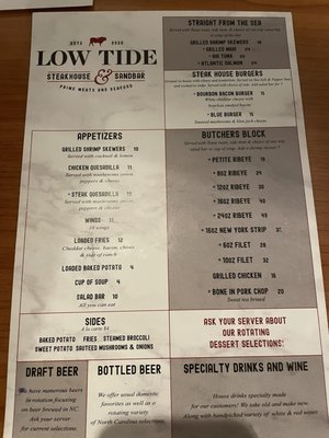 Menu photo 6 Low Tide Steak House Surf City, NC Menu photo 6 Low Tide Steak House Surf City, NC
