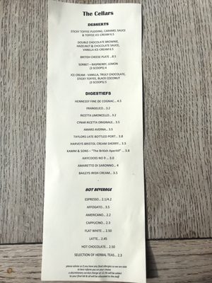 Menu photo 2 The Cellars London, XGL Menu photo 2 The Cellars London, XGL