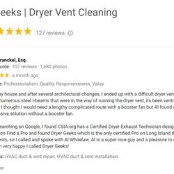 Dryer Geeks - Real and authentic 5-star Google reviews!