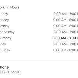 Hours and phone Hours and phone
