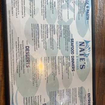 Nate's West End - Menu - Seafood Near Me - Galveston, Texas