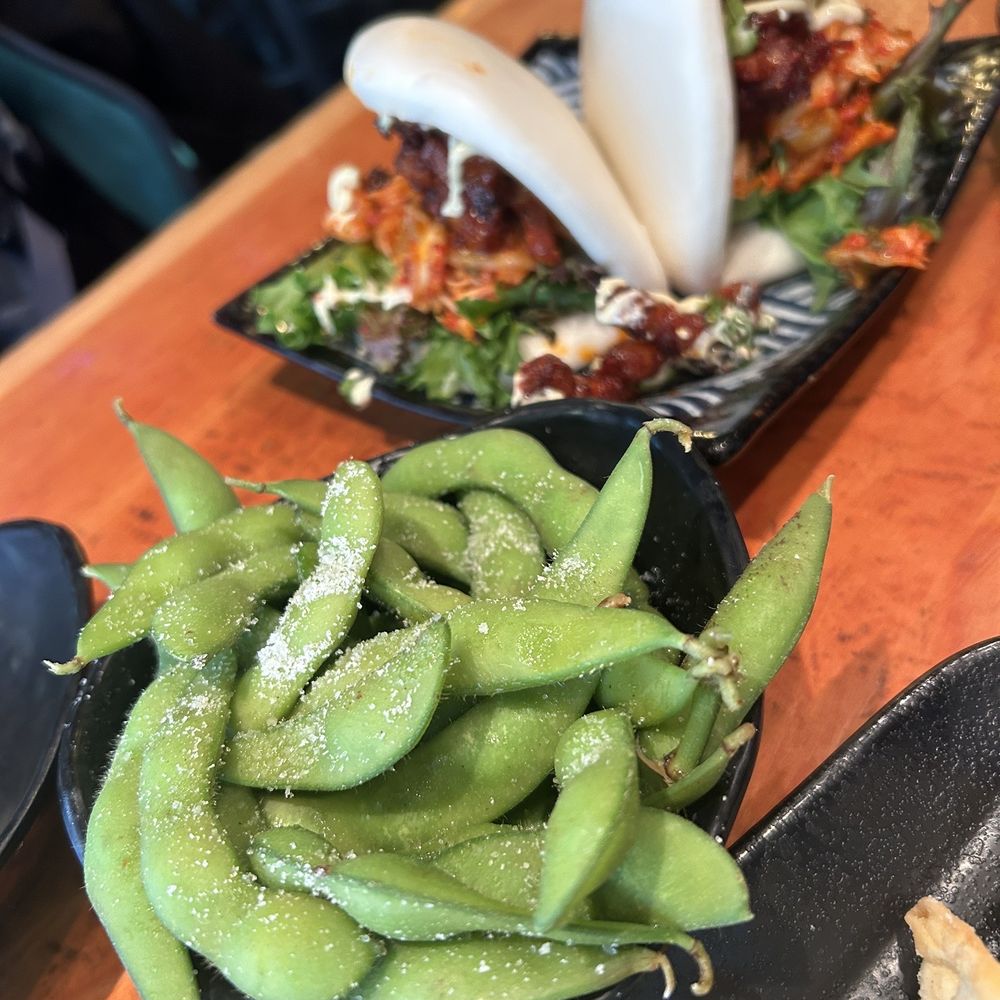 Block Kitchen + Bar - Steamed Edamame & Pork Belly Baos - Sandwiches Near Me - Banff, Alberta
