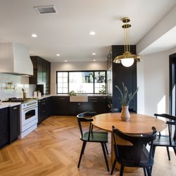 Kitchen Places - Bellmont Iron Gray cabinets with rift cut oak interiors