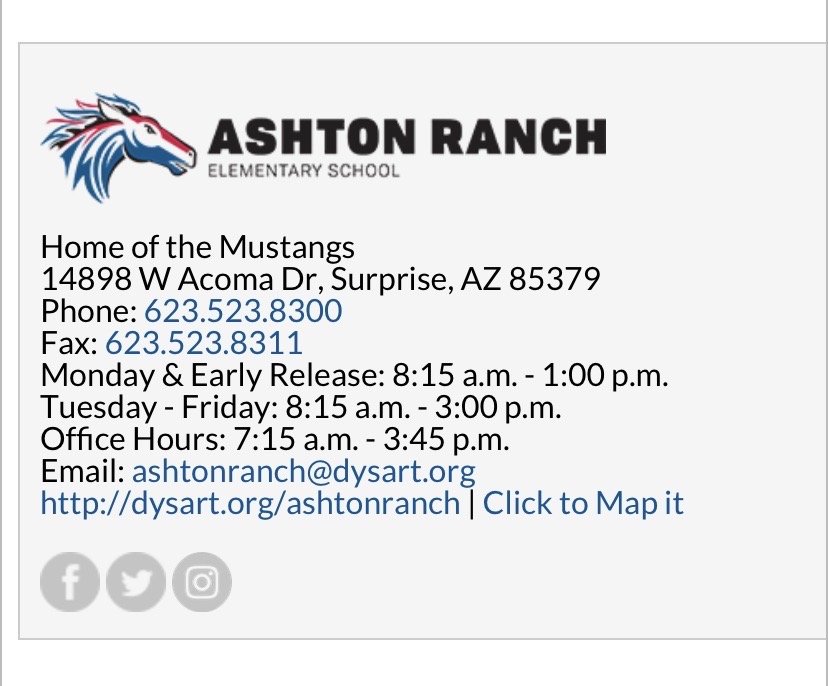 ASHTON RANCH ELEMENTARY SCHOOL Updated September 2024 14898 W