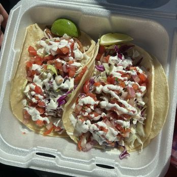 Oscar's Fresh Mex - Two fish tacos. $1.99 special on Wednesday for one. More than enough food. - Mexican Near Me - Payson, Arizona