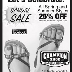 Champion Shoe Sales & Repair - Summer Sale