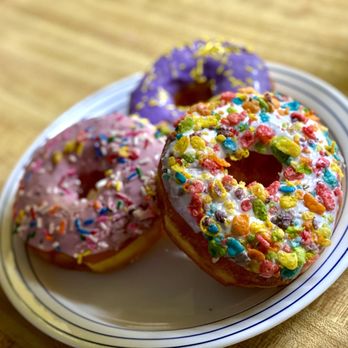 Donut Factory - two sprinkled donuts on a plate - Donuts Near Me - Lynnwood, Washington Donut Factory - two sprinkled donuts on a plate - Donuts Near Me - Lynnwood, Washington