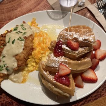 Rainforest Cafe - Chicken and waffles - American Near Me - Lake Buena Vista, Florida