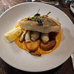 Dry Dock Bar And Grill Dooleys Hotel - Special, baked John Dory with sweet potatoes and fennel
