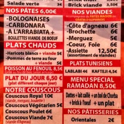 Le Constantinois - Menu