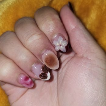 Nova Nail Spa - Coffee bean nails with a splash of wine. May did amazing based on the inspiration picture. This is 1 week in and they're still strong! - Nail Salons Near Me - San Diego, California Nova Nail Spa - Coffee bean nails with a splash of wine. May did amazing based on the inspiration picture. This is 1 week in and they're still strong! - Nail Salons Near Me - San Diego, California