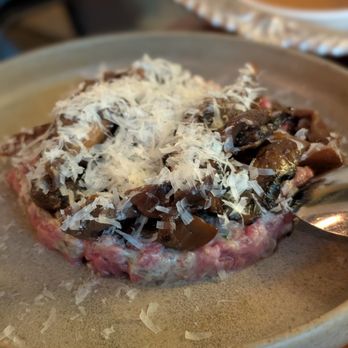 Cadet - Steak tartare - unique with mushrooms on top!  Great umami flavor, delicious - Bars Near Me - Montreal, Quebec