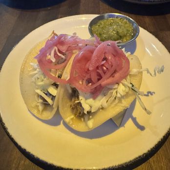 The Vig - PORK TACOS two tacos w/ green chili salsa. - Cocktail Bars Near Me - Peoria, Arizona