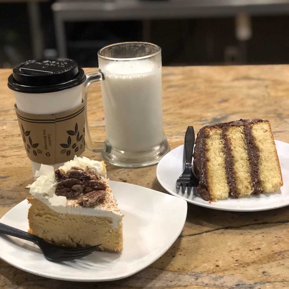 The Cake Bar - White chocolate pumpkin cheesecake and grandma's fudge (yellow cake with chocolate frosting). - Custom Cakes Near Me - Hanover, Pennsylvania