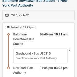 Greyhound Bus Lines - Proof of travel