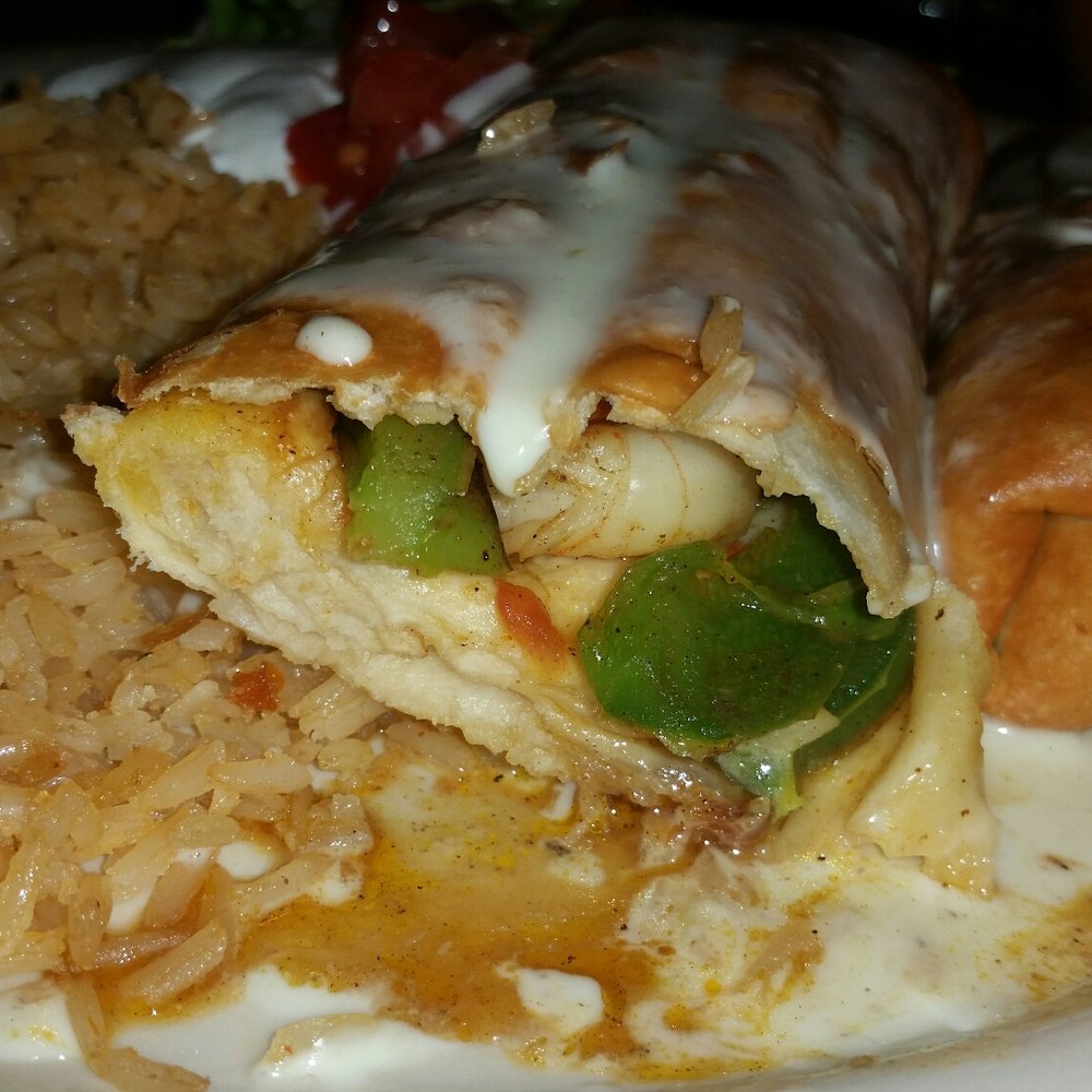 Los Agaves - Inside of shrimp chimichanga - Mexican Near Me - South Charleston, West Virginia Los Agaves - Inside of shrimp chimichanga - Mexican Near Me - South Charleston, West Virginia