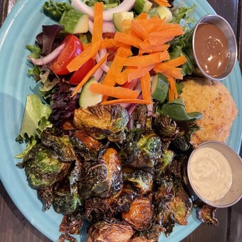 Alexander's Tavern - CRAB CAKE ENTREE with Honey Sriracha Brussel Sprouts, HOUSE SALAD - Bars Near Me - Baltimore, Maryland Alexander's Tavern - CRAB CAKE ENTREE with Honey Sriracha Brussel Sprouts, HOUSE SALAD - Bars Near Me - Baltimore, Maryland