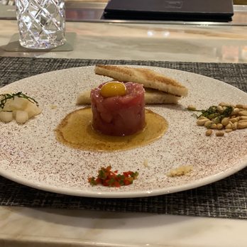Michael Mina - Ahi tuna tartare (presentation) - New American Near Me - Las Vegas, Nevada Michael Mina - Ahi tuna tartare (presentation) - New American Near Me - Las Vegas, Nevada