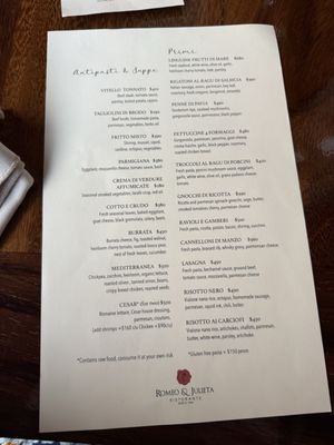 Menu photo 1 Romeo y Julieta Cabo San Lucas, BCS