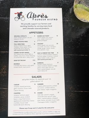 Menu photo 2 Apres Burger Bistro Steamboat Springs, CO