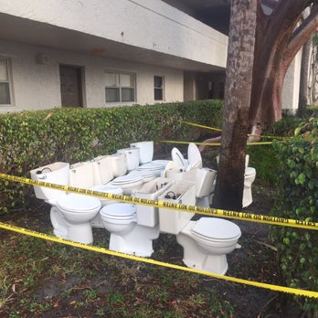 Shawn & Sons Plumbing - It was a huge undertaking-- these are the commodes that were removed in our building alone. - Plumbing Near Me - Margate, Florida Shawn & Sons Plumbing - It was a huge undertaking-- these are the commodes that were removed in our building alone. - Plumbing Near Me - Margate, Florida
