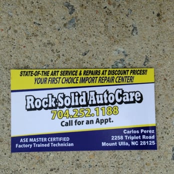 Rock Solid AutoCare - Auto Repair Near Me - Mooresville, North Carolina Rock Solid AutoCare - Auto Repair Near Me - Mooresville, North Carolina
