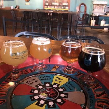 Strangeways Brewing RVA-Scott's Addition - Unique flight tray/labels. You write your choices down, and can pick the number of samples you want. - Breweries Near Me - Richmond, Virginia
