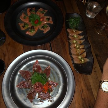 Ganzo Sushi - Salmon Carpaccio, Yellow tail jalapeño , Tuna Tataki. - Ramen Near Me - Delray Beach, Florida Ganzo Sushi - Salmon Carpaccio, Yellow tail jalapeño , Tuna Tataki. - Ramen Near Me - Delray Beach, Florida