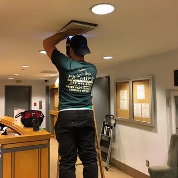 Premier HVAC Services - Cleaning commercial HVAC unit in Staten Island, we are taking every vent out and clean every single duct with the special brush. - Heating & Air Conditioning/HVAC Near Me - Staten Island, New York