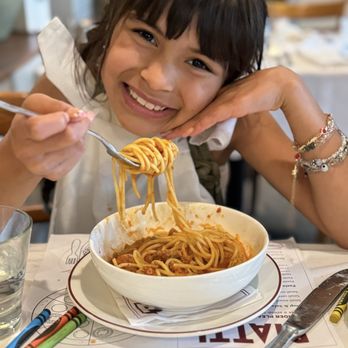 Piatti - Bella enjoying her spaghetti - Italian Near Me - La Jolla, California Piatti - Bella enjoying her spaghetti - Italian Near Me - La Jolla, California
