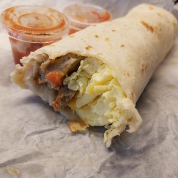 Harwood Cafe - Turkey Sausage with Egg and Cheese Burrito!! Only around $3! - Breakfast & Brunch Near Me - Dallas, Texas Harwood Cafe - Turkey Sausage with Egg and Cheese Burrito!! Only around $3! - Breakfast & Brunch Near Me - Dallas, Texas