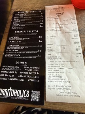 Menu photo 1 Burritoholics Mesa, AZ Menu photo 1 Burritoholics Mesa, AZ